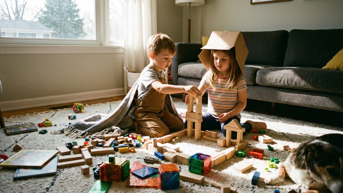 Bambino piccolo impegnato in giochi fisici all'aperto