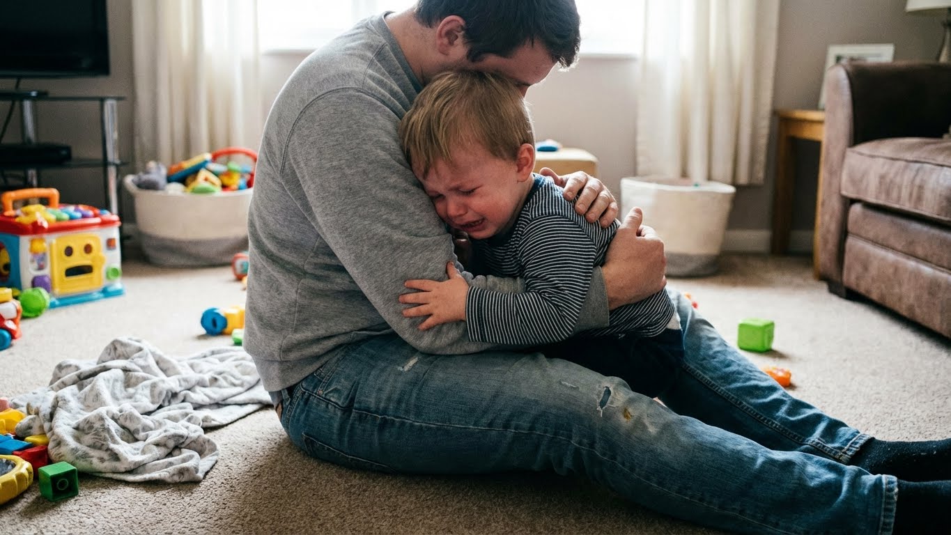 Criança pequena montando quebra-cabeça com supervisão dos pais